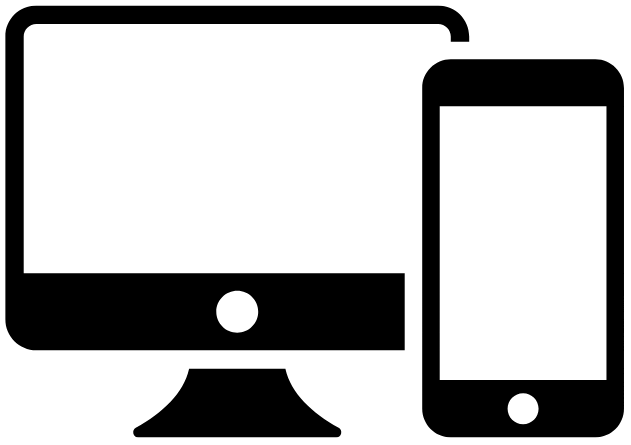 A computer and smartphone