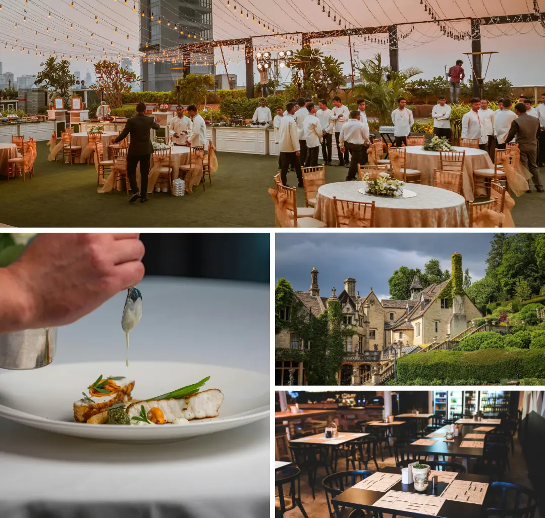 Images of fine dining restaurants