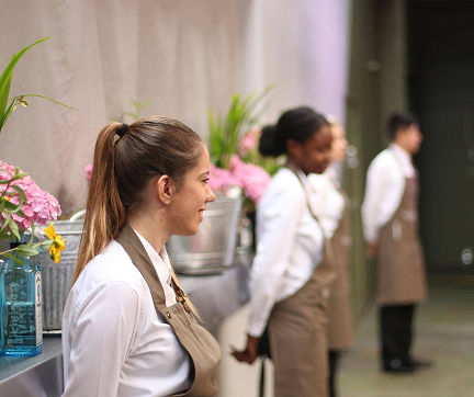 Hospitality staff at work