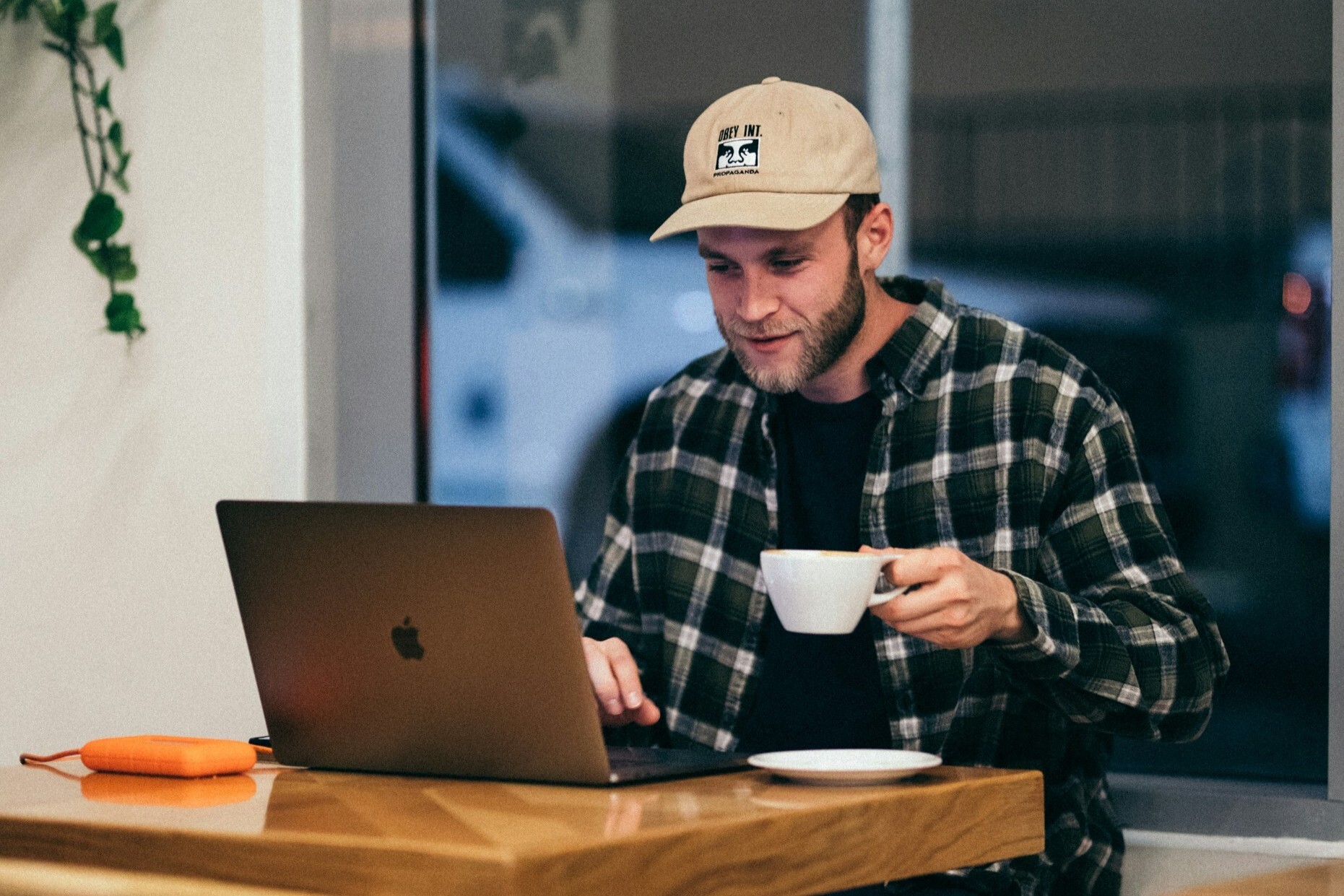 Man sitting at computer