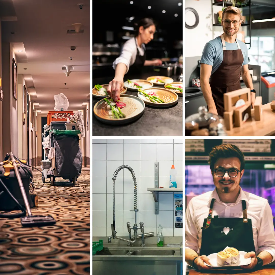 Hospitality professionals at work